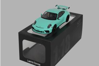 PORSCHE 911 [991.2] GT3 GREEN 2018 GT Spirit 1:18 Resinemodell (Türen, Motorhaube... nicht zu öffnen!)